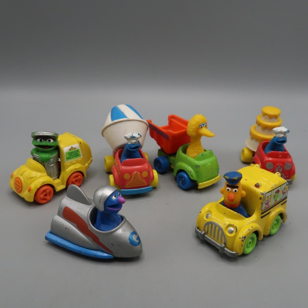 Sesame Street Diecast Metal Cars‎ Muppet Lot of 6 Vintage 1980s Playskool Hasbro